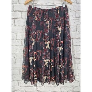 Vintage Fairy Grunge Skirt Whimsigoth Witchy Dark Lace Layered Midi Size Medium